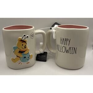 2 Rae Dunn Disney Pooh Bear‎ Halloween Mugs Pumpkin Trick or Treat Whinnie
